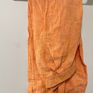 Tahari Vibrant Orange Linen Pants